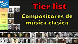 Haciendo una "Tier List" de compositores de música clásica.