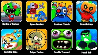 Garten of Rainbow Monsters,Space Survivor,Rainbow Friends,Save the Doge,Zombie Tsunami