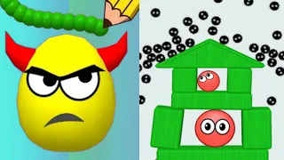 Draw to Smash Puzzle VS Hide Ball Brain Teaser Logic Puzzle Gameplay