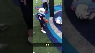 Kid Gets ROCKED During Football Drill 😳 #shorts