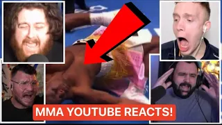 MMA YOUTUBERS REACT TO ANTHONY JOSHUA KNOCKING OUT FRANCIS NGANNOU OUT COLD IN ROUND 2!