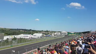 Hamilton overtakes Verstappen on the outside at Turn 1 | F1 2019 Hungarian Grand Prix