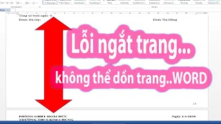 Xử lí lỗi ngắt trang, không dồn trang được trong Word đơn giản/SGTV