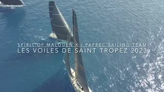 Les Voiles de StTropez; Wally 107 Spirit of Malouen X en drone