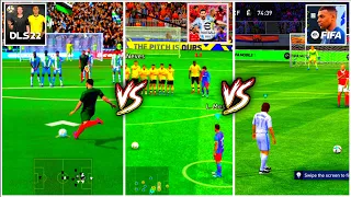 eFOOTBALL 2022 MOBILE vs DLS22 vs FIFA 22 MOBILE - Freekick Comparison | Which is better?