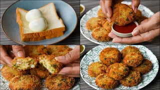 If You Have 2 Bread Slices & Egg At Home You Can Make This Delicious Snack Recipe | Egg Bread Cutlet