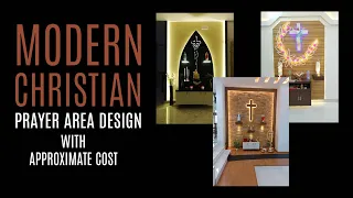 Modern Christian Prayer Unit Wall Design | Modular prayer hall | Roopakkood | pooja room designs