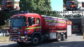 [RARE] Norfolk Fire and Rescue Fakenham Full House Turnout - Water Carrier and 2x Pumps