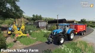 New Career in Purbeck Map, Making Hay Balls using New Holland│Purbeck Valley Farm│FS 19│Timelapse#1