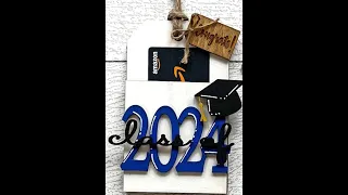 3D Wood DIY Graduation Gift Card Holder