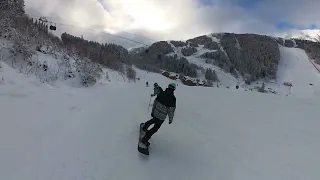 Snowboarding Insta360 x3 Rhodos 2 to meribel centre K’s run