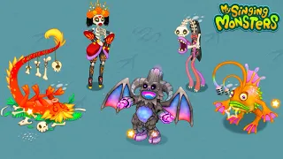 Clavavera, Epic Kayna, Clackula, Rare Phangler, Plinkajou | Bone Island (My Singing Monsters)