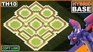 NEW! TH10 HYBRID/TROPHY Base Design 2024 Copy Link | Clash of Clans