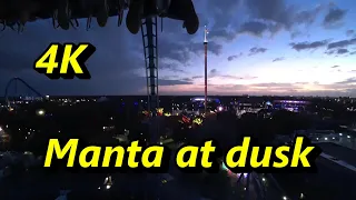 Manta flying roller coaster at dusk - POV - SeaWorld Orlando [Theme Park Thursday]