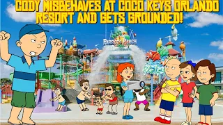 Caillou's Brother Cody Misbehaves At CoCo Keys Resort & Gets Grounded!