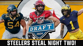 STEELERS STEAL NIGHT TWO!  STEELERS DRAFT ZACH FRAZIER, ROMAN WILSON, & PAYTON WILSON! FAN REACTIONS