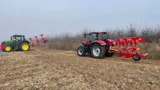 Szántás 2 db Helti Titán z váltvaforgató eke, John Deere 6120M, Case IH Maxxum 115 az EAgro Kft től