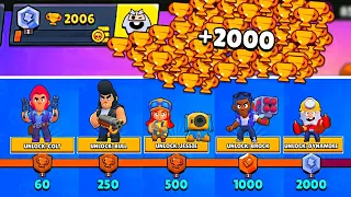 NONSTOP to 2000 TROPHIES Without Collecting TROPHY ROAD! Brawl Srars