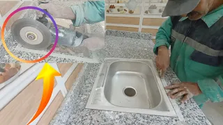 The right way to install the kitchen basin in the middle of the marble