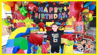 DOMINICK'S 6TH BIRTHDAY PARTY | LEGO THEME with WATERSLIDE | D&D FAMILY VLOGS