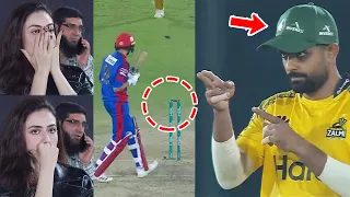 PSL 9 | Sana Javed's Reaction After Shoaib Malik Bowled | Karachi Kings vs Peshawar Zalmi | M1Z2A