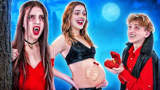 ¡Mi Novio es un Vampiro! Vampiro Embarazada en una Familia Rica || Hermana Vampiro Buena VS Mala