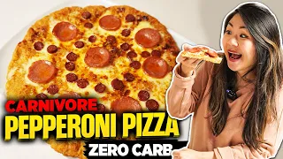 How To Make A Carnivore Pizza // Zero Carb Pizza Crust With Alfredo Sauce