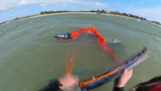 Flysurfer peak4 3m First sesh + relaunch fully submerged one