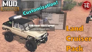 SpinTires Mud Runner: Land Cruiser Mod w/ TONS OF CUSTOMIZATION! + Quad in the Back!