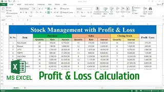 Fully Automatic Profit & Loss Calculation in MS Excel | Stock Management with Profit & Loss in Excel