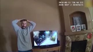 Moment Chris Watts realizes he's caught on neighbor's surveillance cam