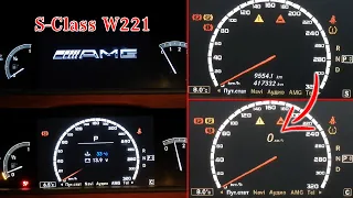 Mercedes Benz Digital Speedometr W221 S500! Активация функции электронного спидометра! Vediamo! Das!