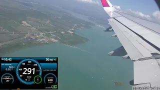 Takeoff from Phuket to Bangkok. Airbus A320. Flight VZ303 HKT-BKK