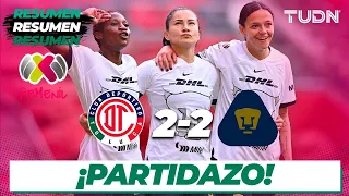 Resumen y goles | Toluca 2-2 Pumas | Liga Mx Femenil - CL2024 J2 | TUDN