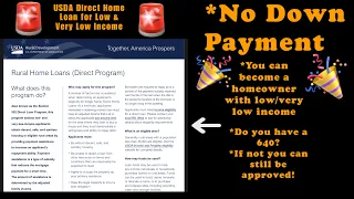 USDA Direct Home Loan/Section 502 Direct loan|Rural Home Loan|Best Kept Secret 🚨MUST WATCH🚨