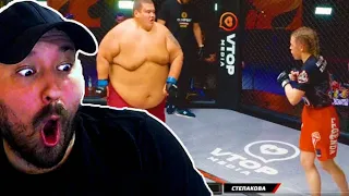 529 pound man FIGHTS a 115 pound woman! | KingParmo Watches (Reacts)