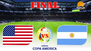 USA vs ARGENTINA - Copa America 2024 Final | Full Match All Goals | Live Football Match PES