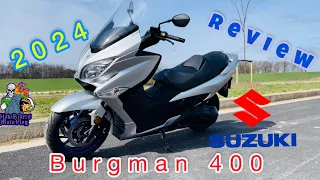 2024 Suzuki Burgman 400 Scooter Close Look and Walk Around Review Short Ride!!