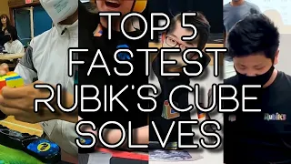 Top 5 FASTEST Rubik's Cube solves ever! (3 second solves)