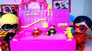 LADY BUG AND SUPER CAT WITH BABIES LOL surprise Dolls! Cartoons collection of Darinelka! Baby dolls