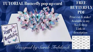 🦋😮Tutorial How to make a pop up floating Butterfly card 🆓️ PDF Cardmaking idea Inspiration Technique