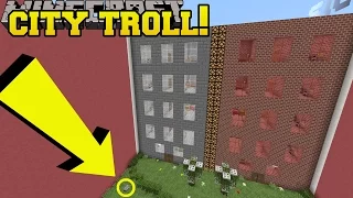 Minecraft: RIDICULOUS CITY TROLLING!!! - Find The Stone Button - Custom Map