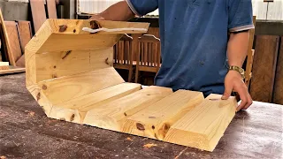 Ingenious Woodworking Techniques // Unique Wood Processing Idea For Making Table From Strips of Wood