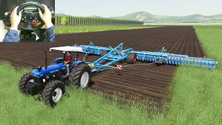 New Holland 3630 Creating New Field | FS19 - Canadian Production Map | Logitech g29 Gameplay