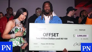 Cardi B gives Offset $2,000,000 cheque for his 30th birthday, because why not?