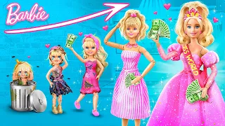 Barbie Growing Up: From Broke to Rich / 32 DIYs