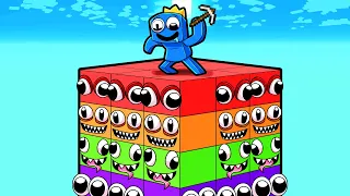 ¡SUPERVIVENCIA DE LOS RAINBOW FRIENDS EN BLOQUES  DE 100 CAPAS!