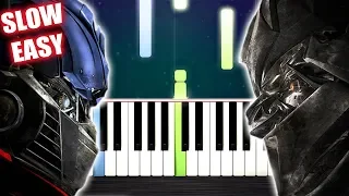 Transformers Theme - Arrival To Earth - SLOW EASY Piano Tutorial by PlutaX