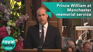 Prince William gives reading at Manchester bombing memorial service