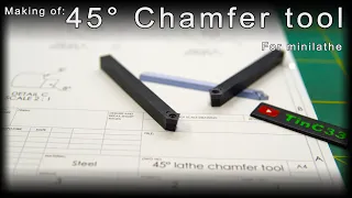 How to make 45° chemfer tool for minilathe [insert holder] SOMX 060304 -DT